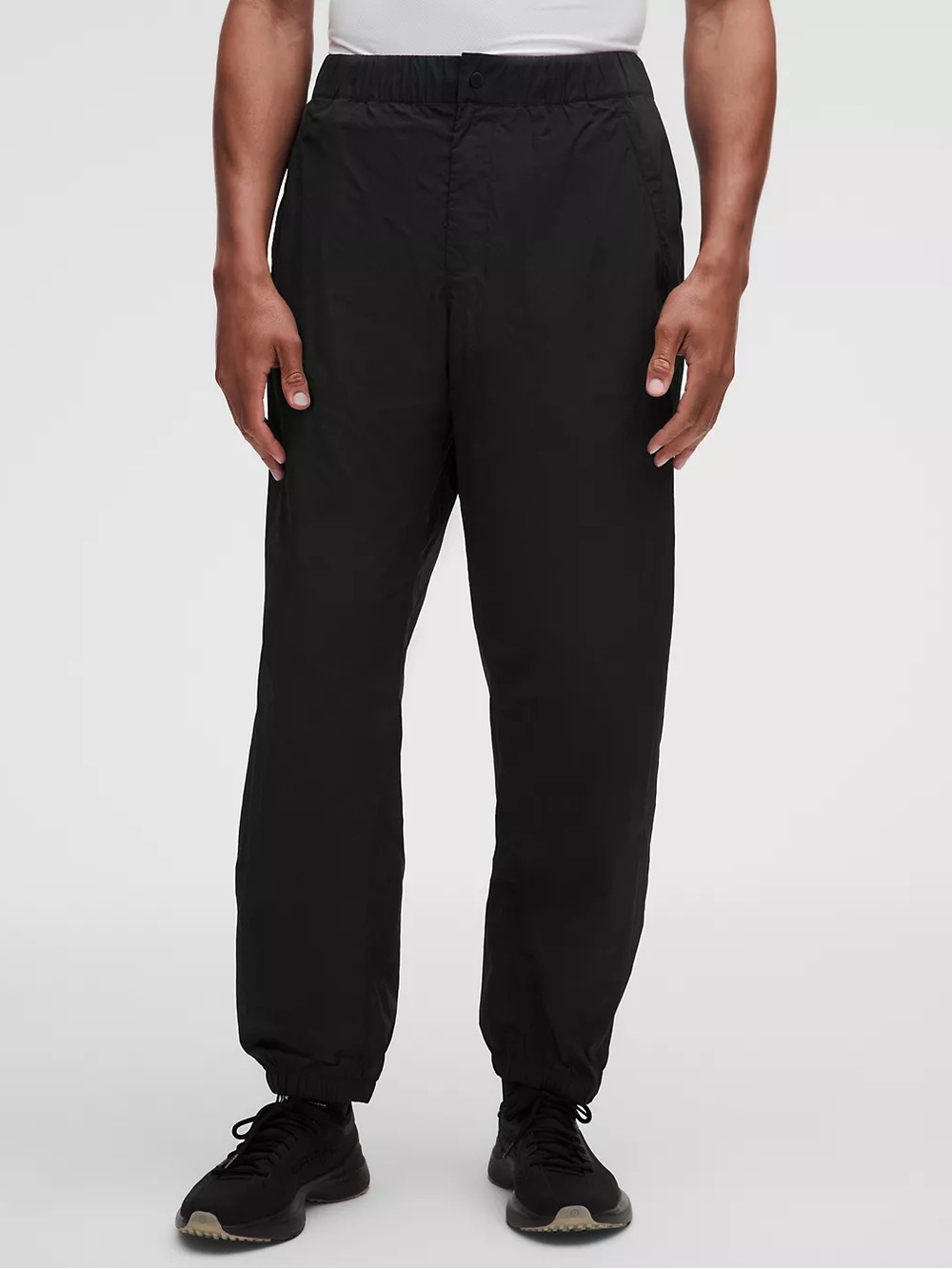 Lululemon Nylon Relaxed Track Pant Regular Black Graphite Grey Size L NWT